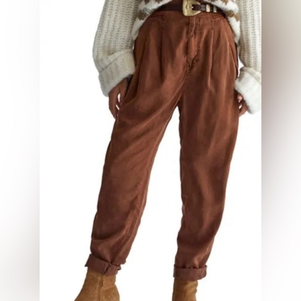 Free People Run Wild High Rise Pants in Brown